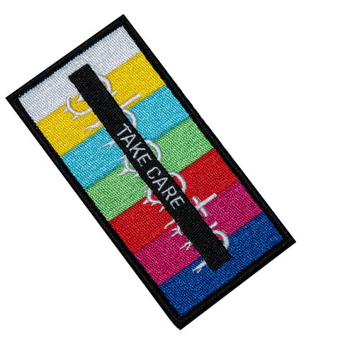 Take Care Color Block Embroidered Patch