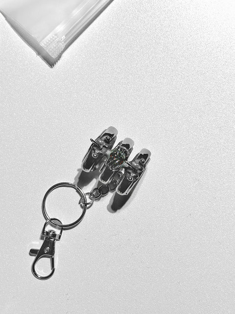 Red Rift Stainless Steel Ring Charm/Keychain