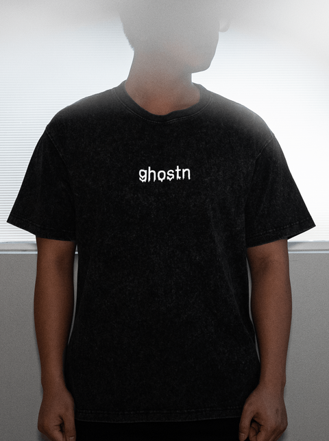 Man wearing Ghostn glow in the dark logo shirt