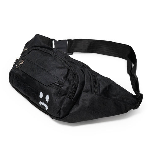 Ghostn black velcro sling bag side view